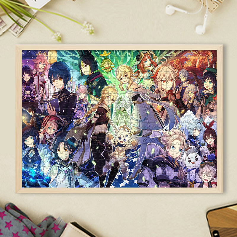 Genshin Impact Game Mobile Game PC Game Animation Wooden Puzzle 1000 Pieces Gift Custom Adult Educational Toys