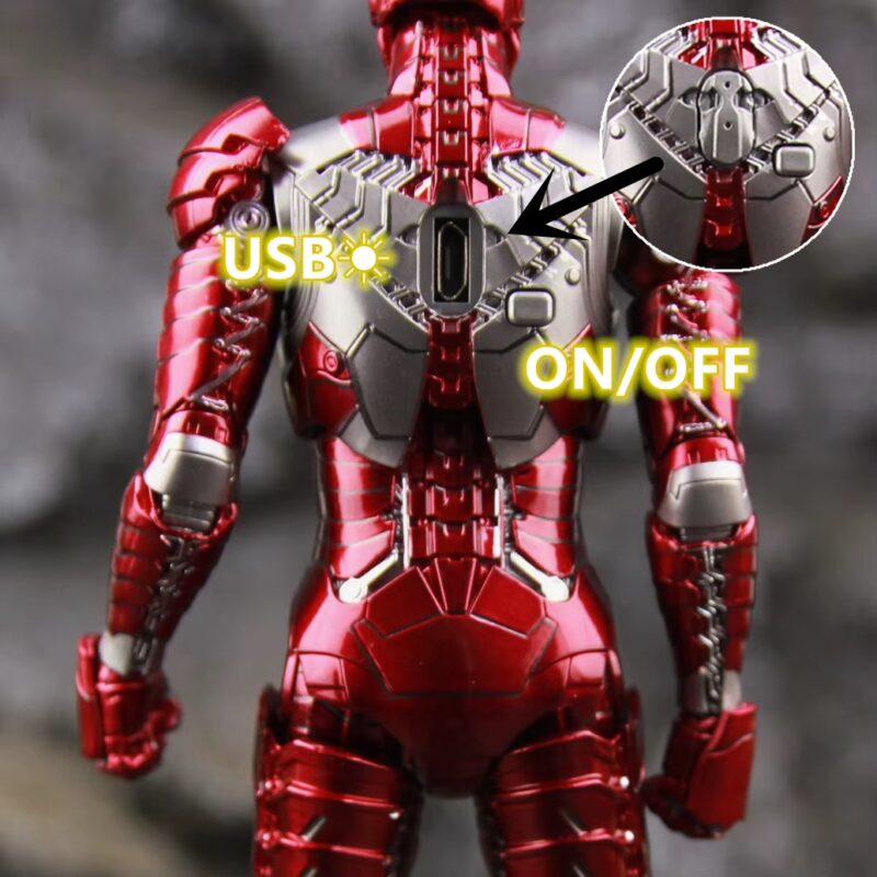 ZD Toys Marvel Iron Man 2 LED Light MK5 Mark V 7 Inch Movie Collectibles Action Figure 5