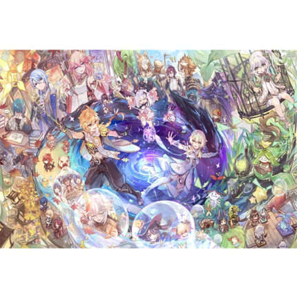 Genshin Impact Game Wooden Puzzle 1000 Pieces Set 7 Mobile Game PC Game Animation Gift Custom Adult Educational Toys Merch