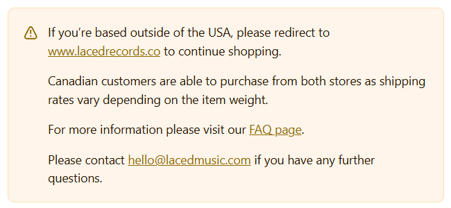 Canadians can order from either the North America store or the Global store below