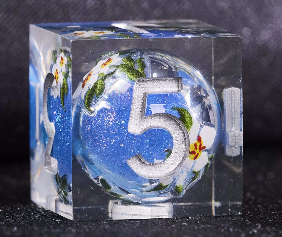 COC TRPG Star field Liquid Core Baldur's Gate multi-sided dice set 20-sided DND Dark Blue Lily Single D6