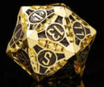 COC TRPG dice metal Baldur's Gate COC dice set multi-faceted Cthulhu DND dice Golden Black D20 + Velvet Bag