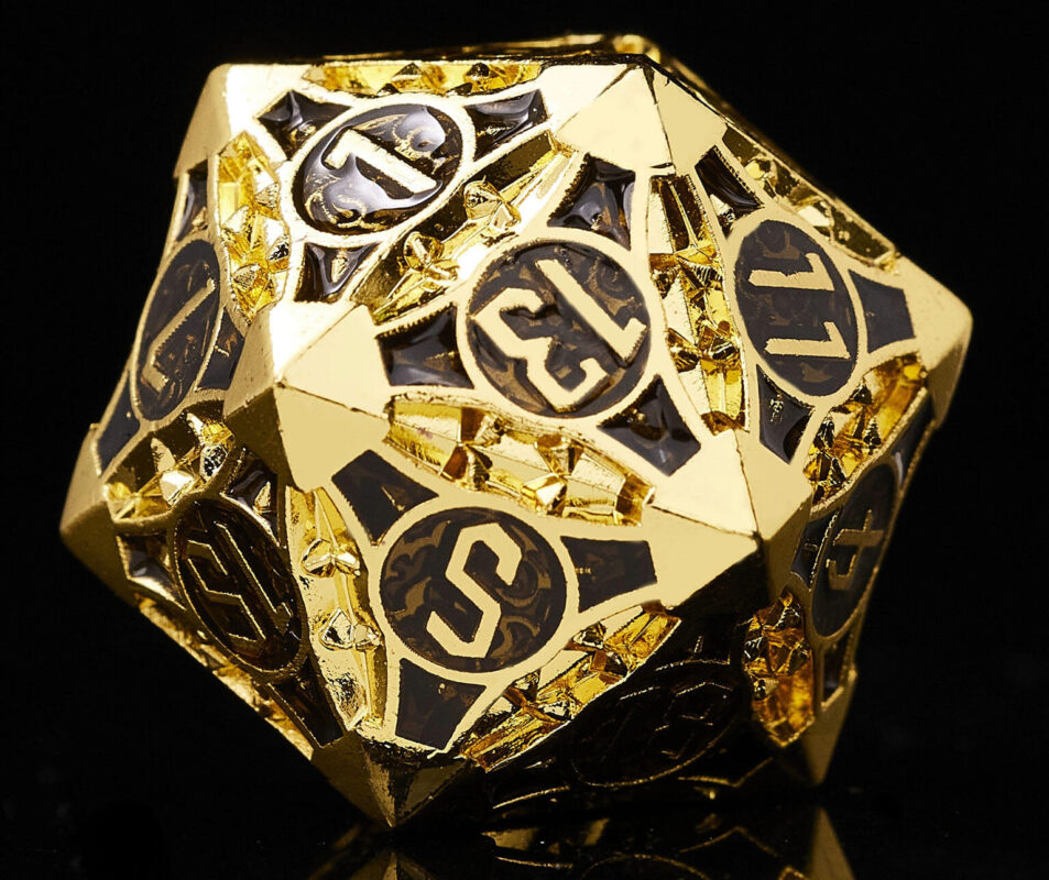 COC TRPG dice metal Baldur's Gate COC dice set multi-faceted Cthulhu DND dice Golden Black D20 + Velvet Bag
